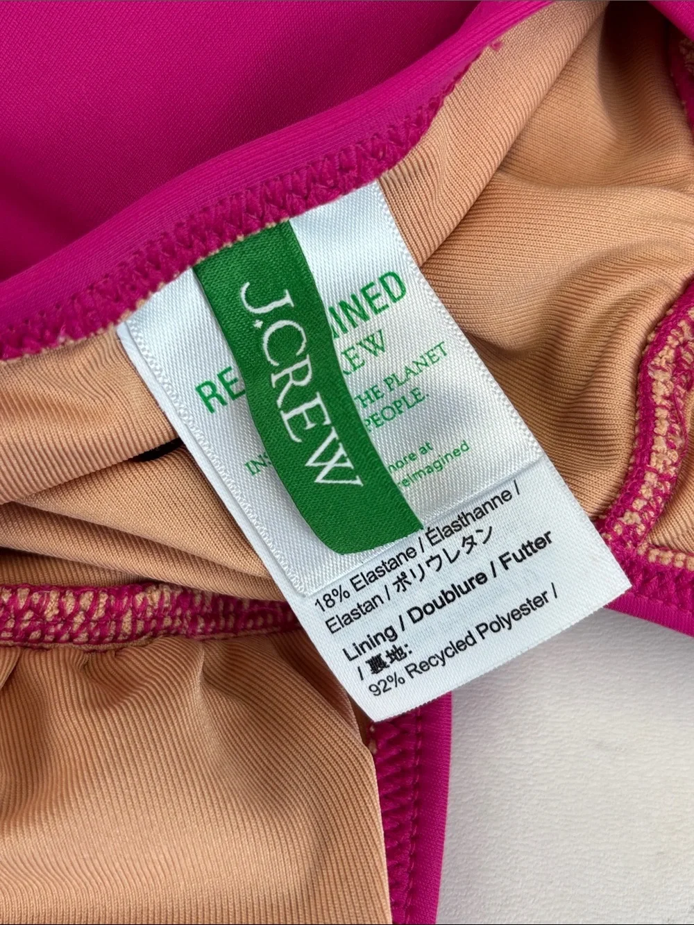 J CREW V-Neck Ruched One Piece SwimSuit Pink Size 6